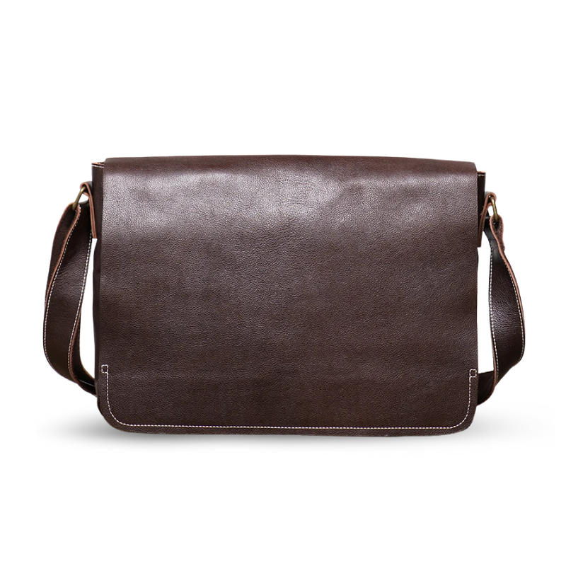 Statesman Leather Courier – Top-Layer Cowhide Messenger Bag for Men