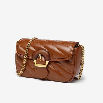 Mini Chain Satchel- 2024 Luxury Square Crossbody Bag - Women's Small Shoulder Purse with Metal Chain