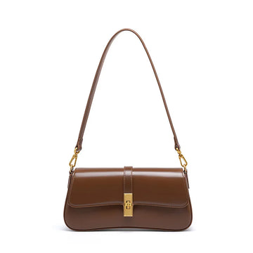 Parisienne Baguette Bag - Genuine Cowhide Leather Shoulder Bag - Luxury Underarm Purse for Women