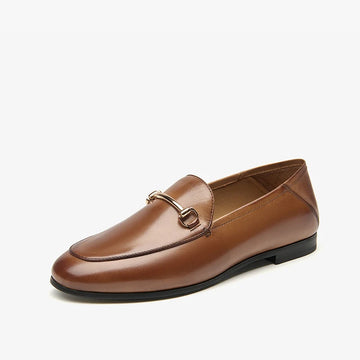 Classic Comfort Loafers - Women's Genuine Leather Dress Shoes - Business Casual Slip-On with Sheepskin Lining